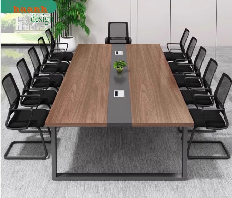 b&agrave;n họp ch&acirc;n sắt 2m4 hiện đại cho c&ocirc;ng ty