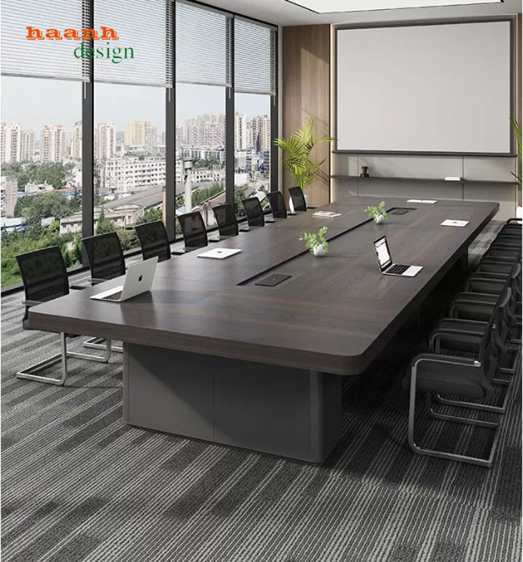 Phương án bàn họp màu nâu đậm Bàn họp PHH 017 phối màu nâu đậm