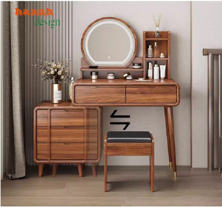 Sáng tạo không gian với bàn trang điểm gỗ hiện đại-BTH 003