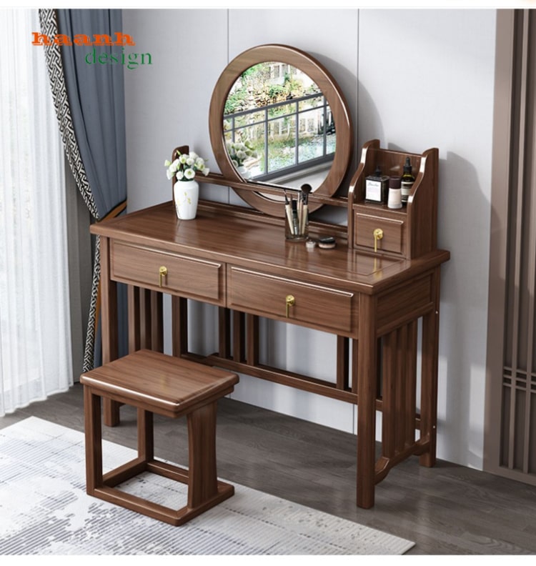 Bàn trang điểm gỗ tự nhiên hiện đại