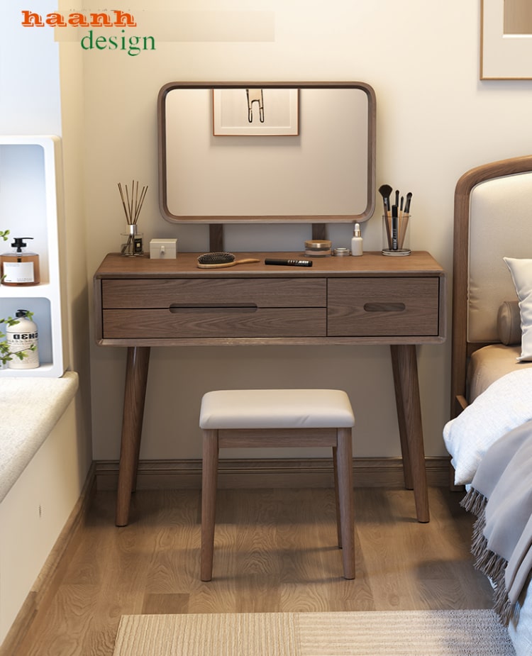 Bàn trang điểm gỗ tự nhiên hiện đại