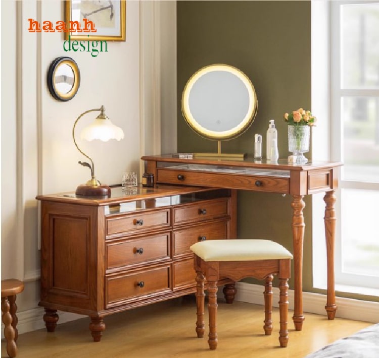 Bàn Trang Điểm Gỗ Tân Cổ Điển – Nét Sang Trọng Cho Phòng Ngủ-BTA 008
