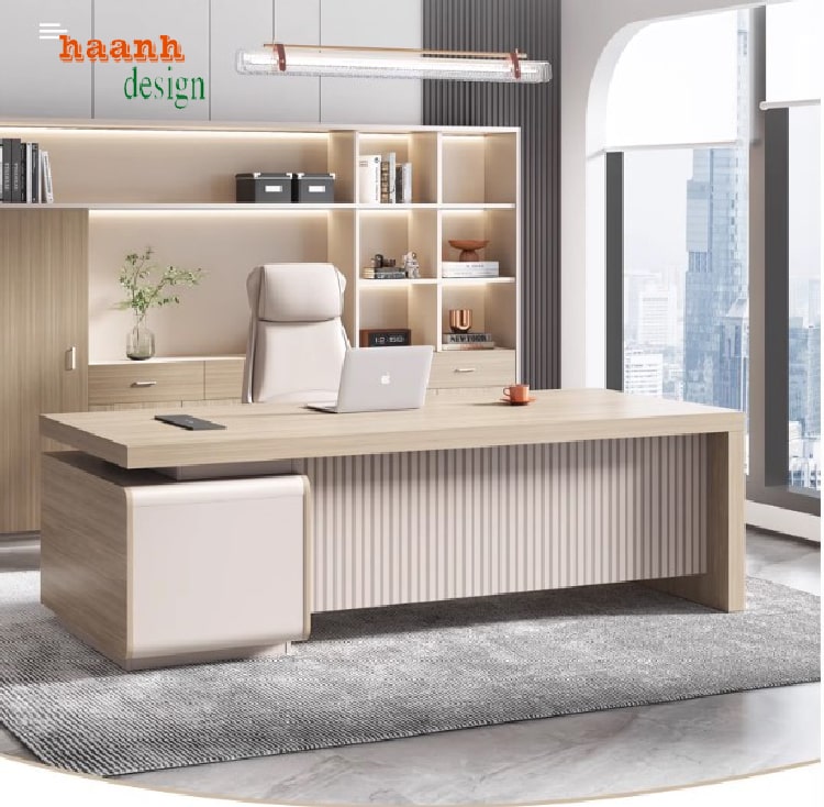 Hiện đại hóa không gian với bàn trưởng phòng gỗ công nghiệp-BTF 005