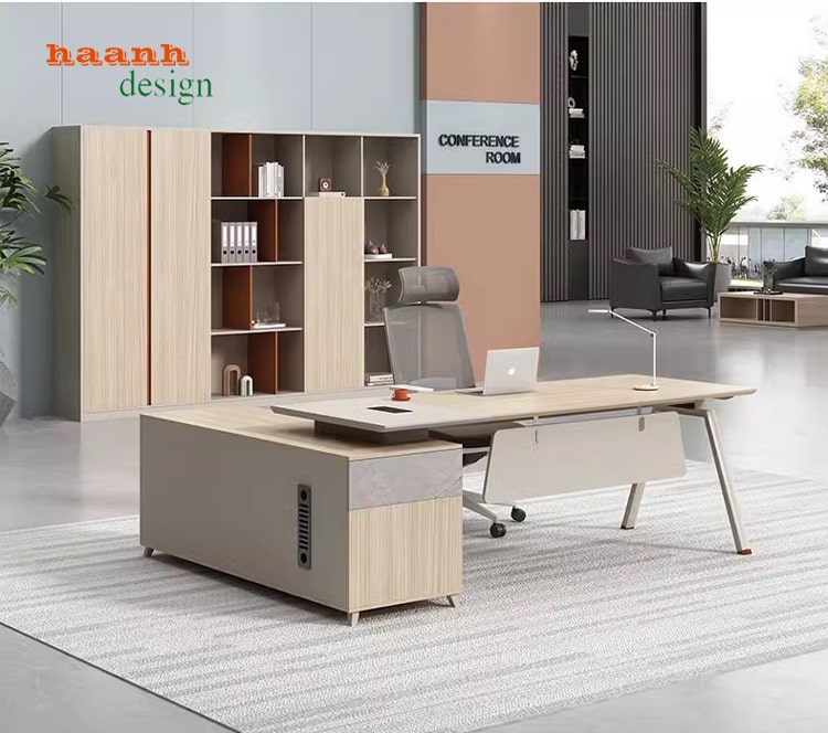 Bàn ghế trưởng phòng gỗ công nghiệp hiện đại BTF 002
