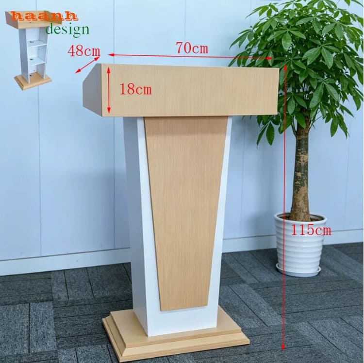 BPB 010 - phương án màu sáng Bục phát biểu BPB 010 màu sáng kích thước 70 x 48 x 115 cm