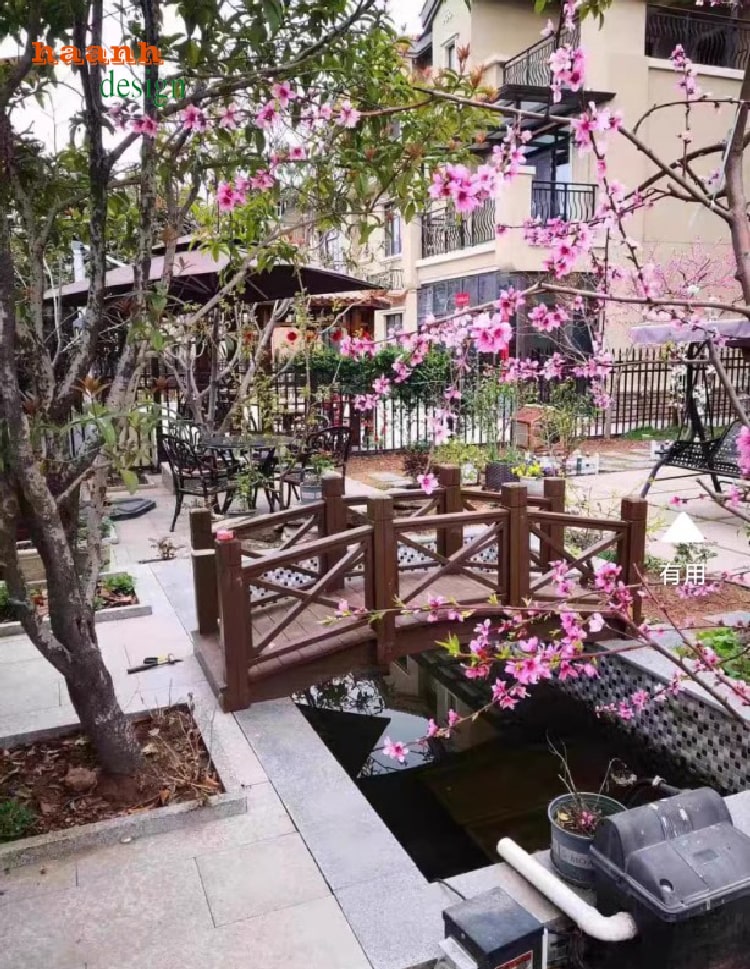 Nâng cấp sân vườn bằng cầu gỗ teak ngoài trời-CGN 009