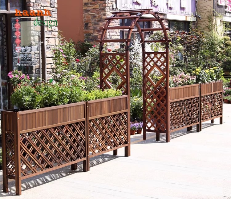cổng sân vườn gỗ teak