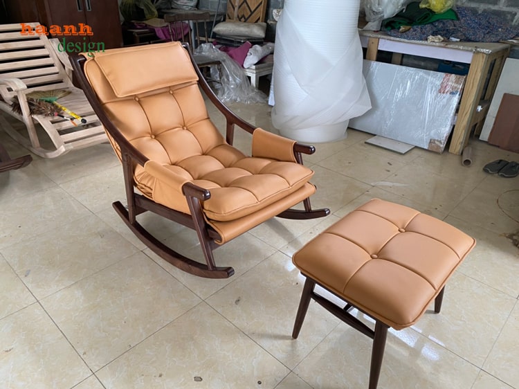 Ghế thư giãn đọc sách gia đình gỗ óc chó tự nhiên 