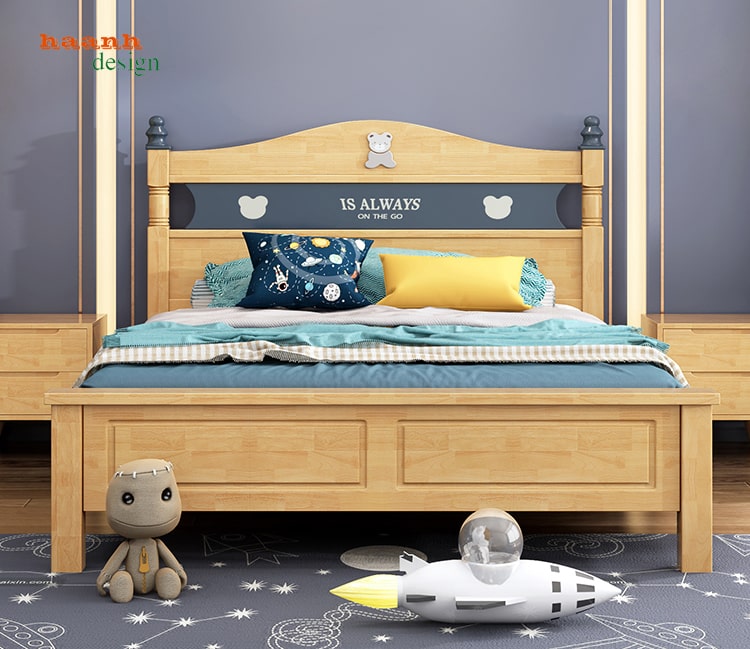Giường đơn trẻ em gỗ tự nhiên