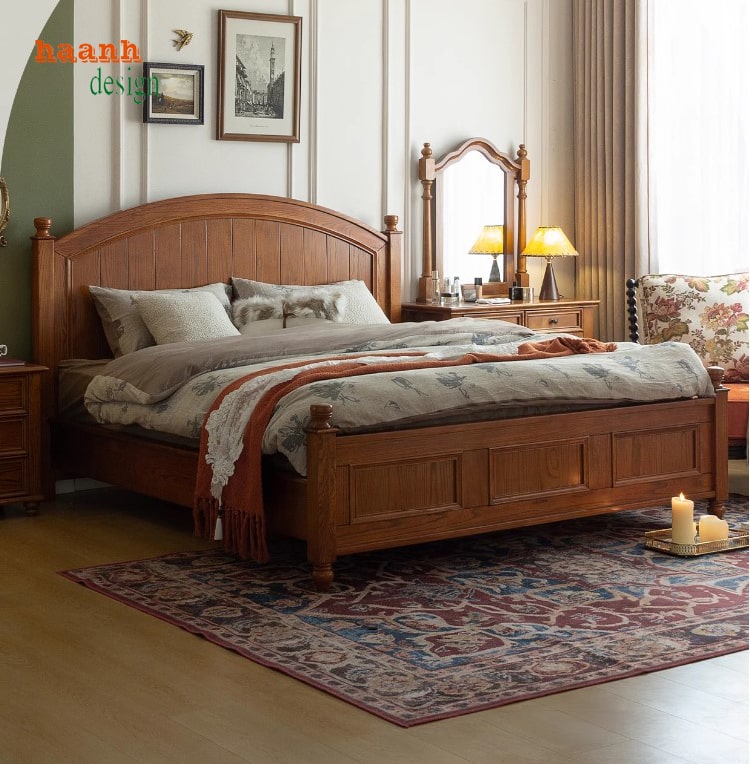 Giường Ngủ Gỗ Trẻ Em – An Toàn & Tinh Tế Từ Gỗ Sồi Tự Nhiên-GND 013
