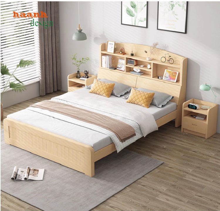 Top mẫu giường gỗ công nghiệp có ngăn kéo đẹp hiện đại 2025-GNH 007