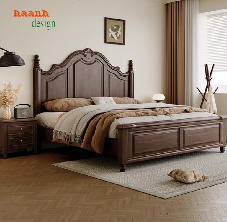 Ấm cúng giường ngủ khách sạn gỗ cho trải nghiệm hoàn hảo-GNK 006