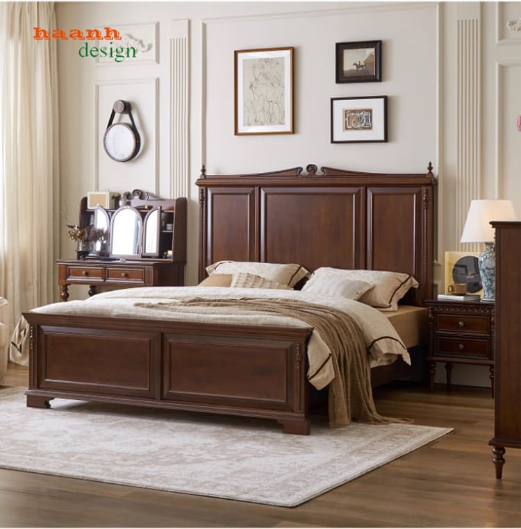 Bộ giường ngủ tân cổ điển cao cấp – Thiết kế Châu Âu-GGC 016