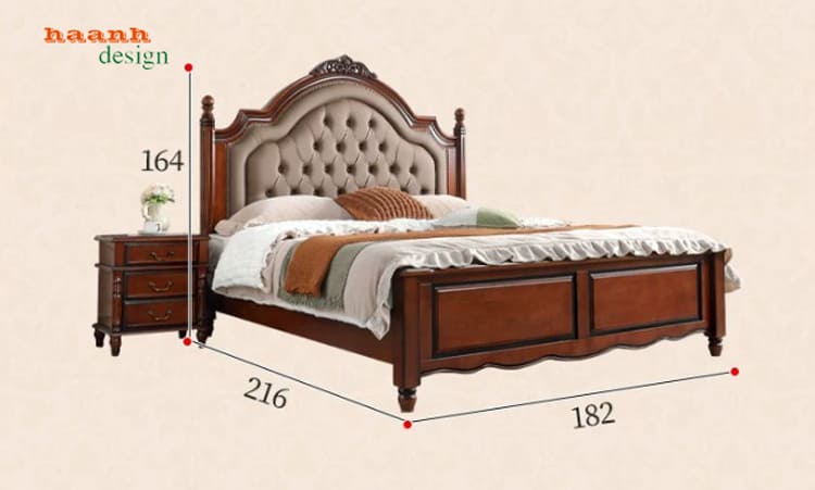 Giường ngủ gỗ t&acirc;n cổ điển
