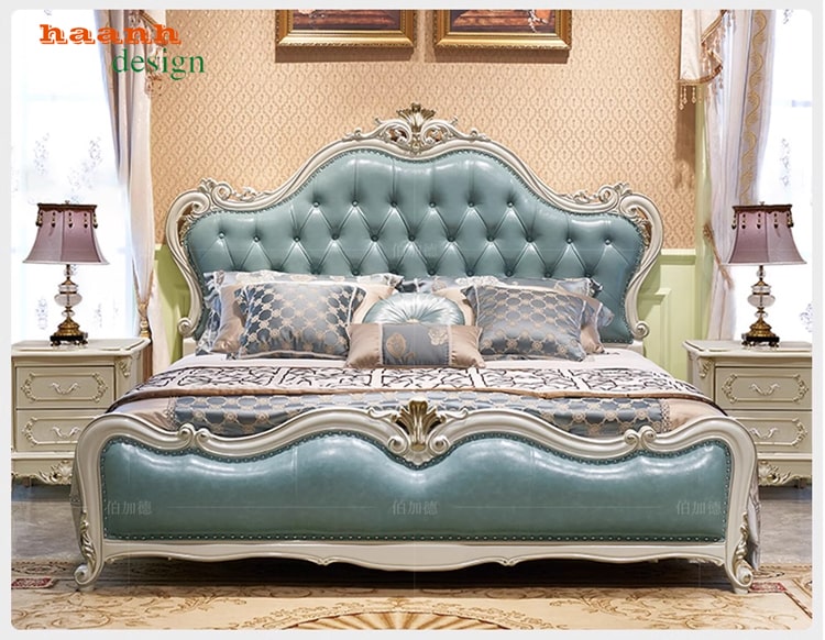 Giường ngủ gỗ tân cổ điển 