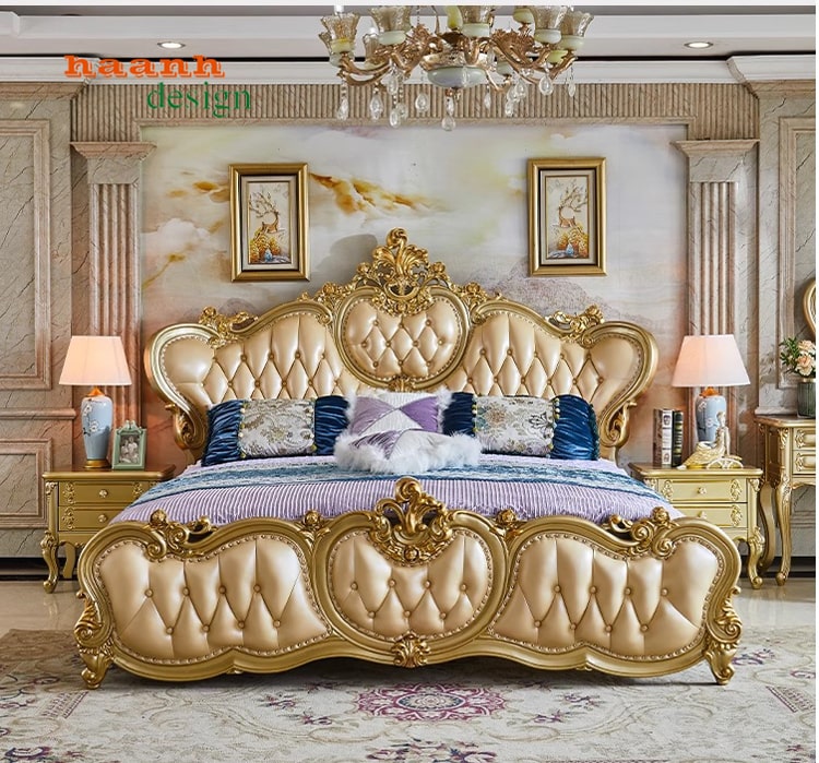 Giường ngủ gỗ tân cổ điển