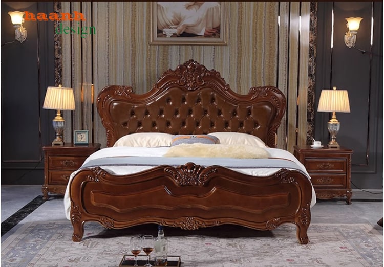 Giường ngủ gỗ tân cổ điển