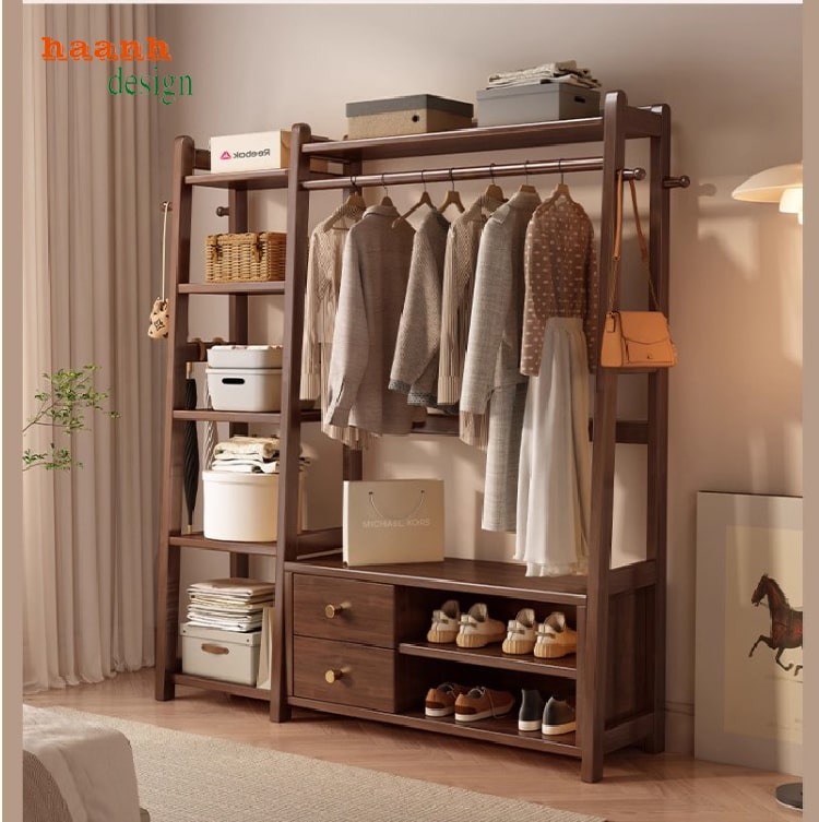 Kệ gỗ treo quần &aacute;o