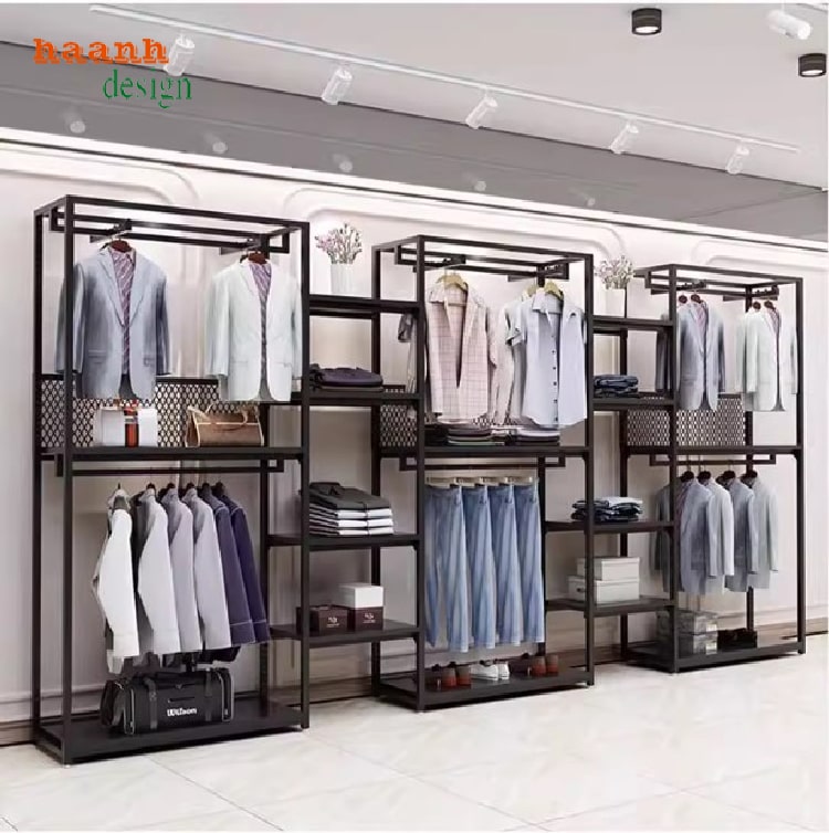 kệ sắt treo quần &aacute;o shop thời trang đẹp