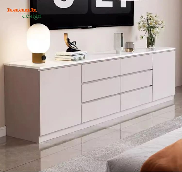 Kệ Tivi Gỗ Công Nghiệp Dáng Dài Nhiều Ngăn Kéo - KCH 012
