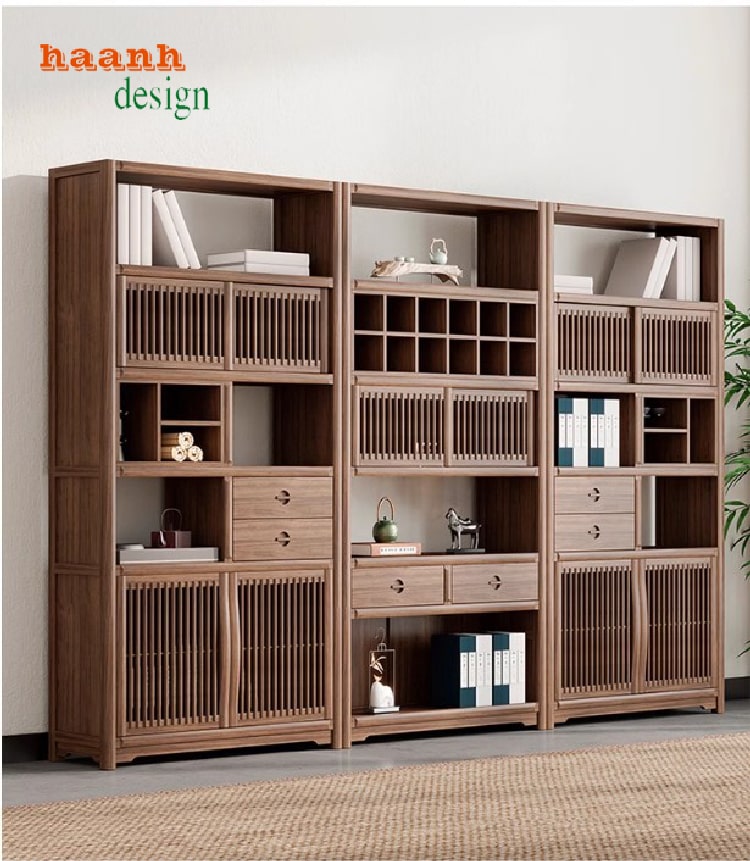 kệ gỗ trang trí phòng khách