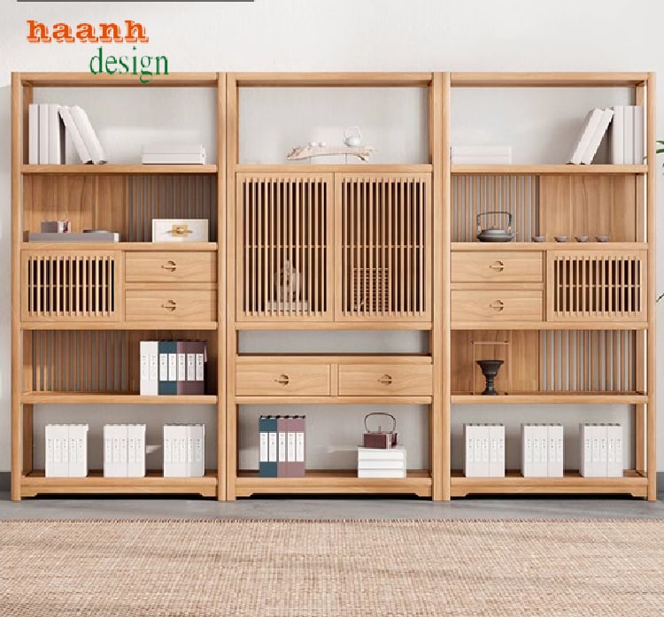 kệ gỗ trang trí phòng khách