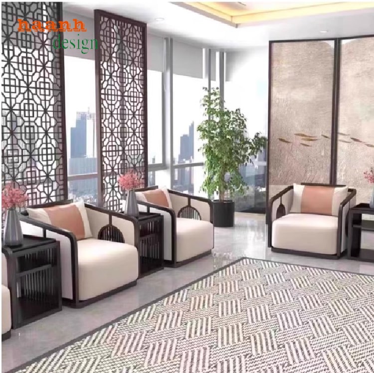 Bàn ghế sofa sảnh khách sạn sang trọng, đậm chất nghệ thuật-SFK 007