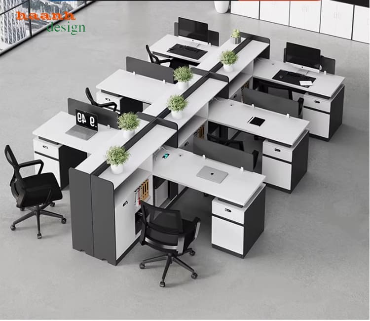 Mẫu bàn làm việc nhân viên văn phòng đẹp, bền, giá tốt-VPN 015