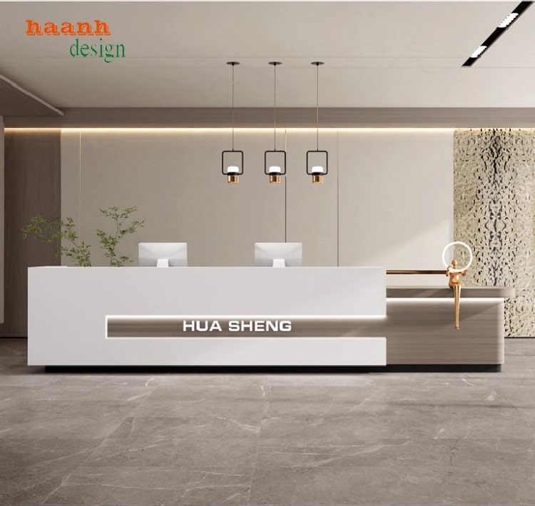 Mẫu quầy lễ tân đẹp hiện đại – Thiết kế chuẩn 5 sao-QLK 018