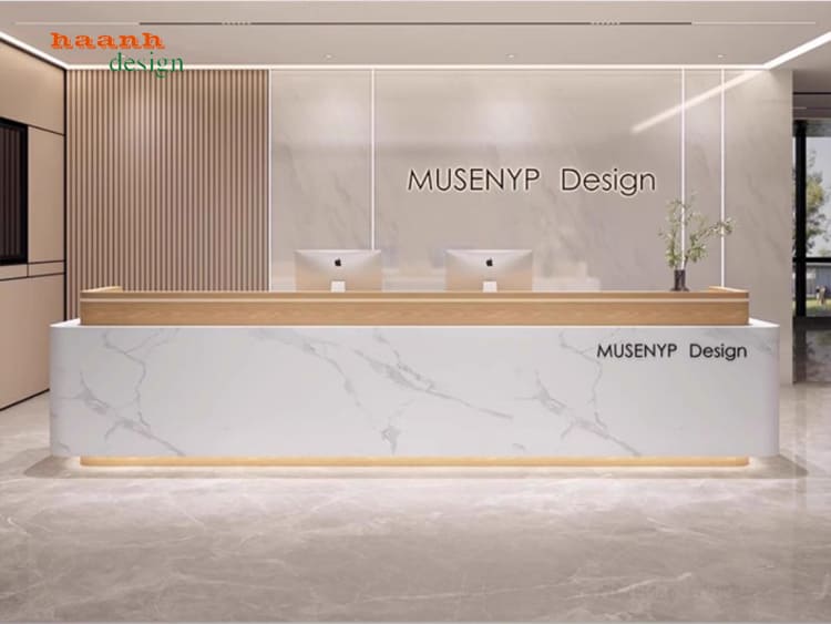 Top mẫu bàn lễ tân văn phòng đẹp, sang trọng xu hướng 2025-QLT 017