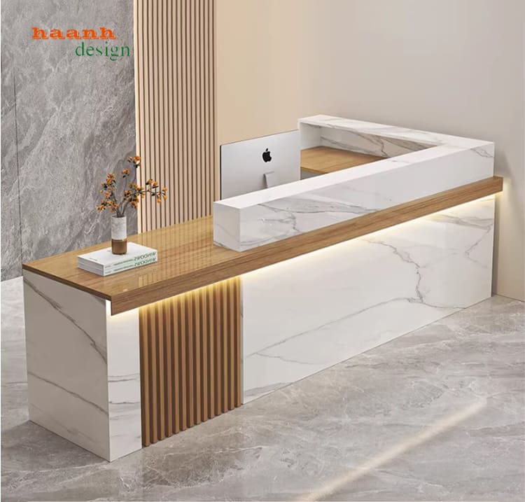 Quầy tiếp tân đẹp – Giải pháp hoàn hảo cho văn phòng hiện đại-QLT 018