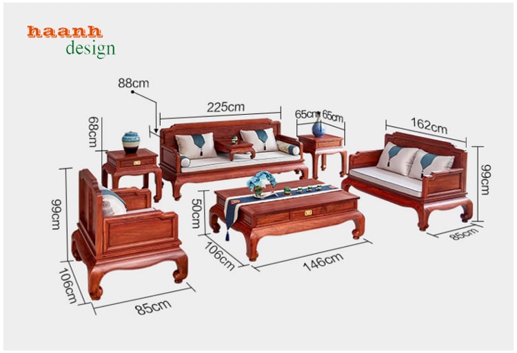 Bàn ghế phòng khách gỗ tự nhiên