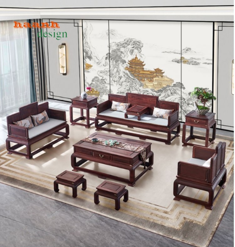 Sofa gỗ tự nhiên giả cổ