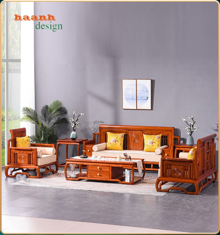 Sofa gỗ tự nhiên giả cổ