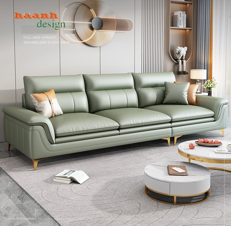 Sofa giả da phòng khách hiện đại