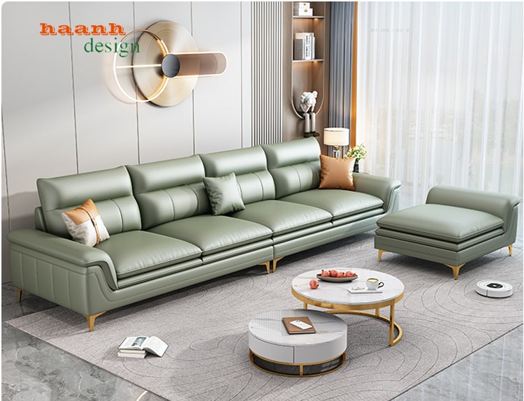 Sofa giả da phòng khách hiện đại