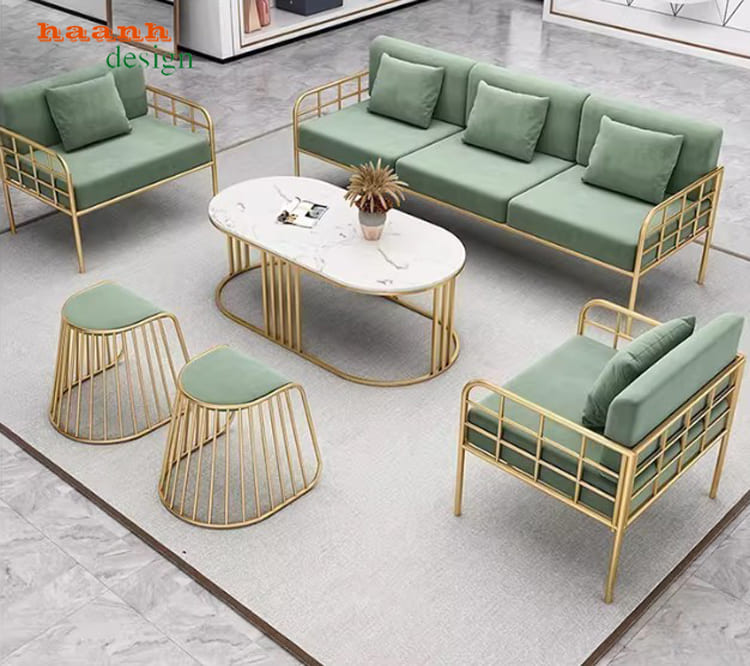 Mẫu bàn ghế sắt phòng khách đẹp thiết kế hiện đại, bền chắc-SFS 011