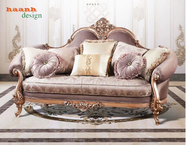 Sofa tân cổ điển châu Âu nhìn chính diện Sofa tân cổ điển châu Âu nhìn chính diện