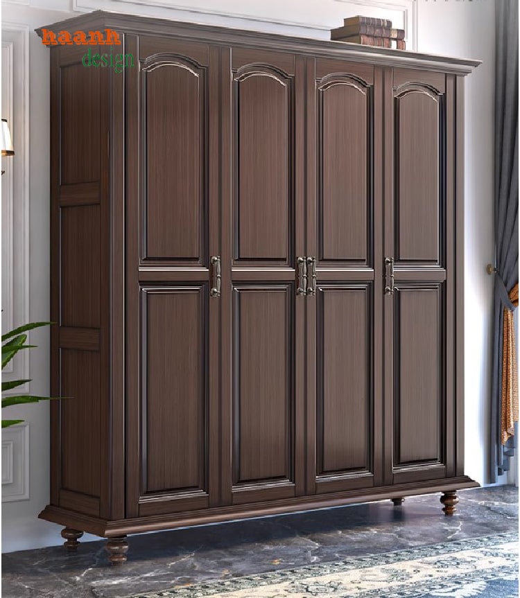 Tủ Quần Áo Gỗ Tân Cổ Điển – Tô Điểm Không Gian Sống Quý Phái-TAT 006