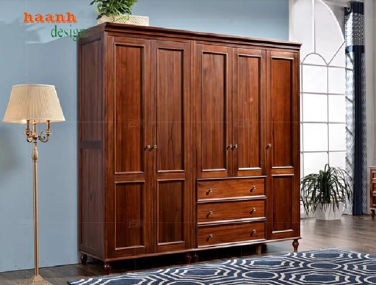 Tủ Áo Tân Cổ Điển Gỗ Tự Nhiên – Vẻ Đẹp Vượt Thời Gian-TAT 007