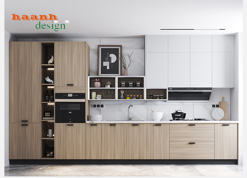 Tủ bếp gỗ công nghiệp