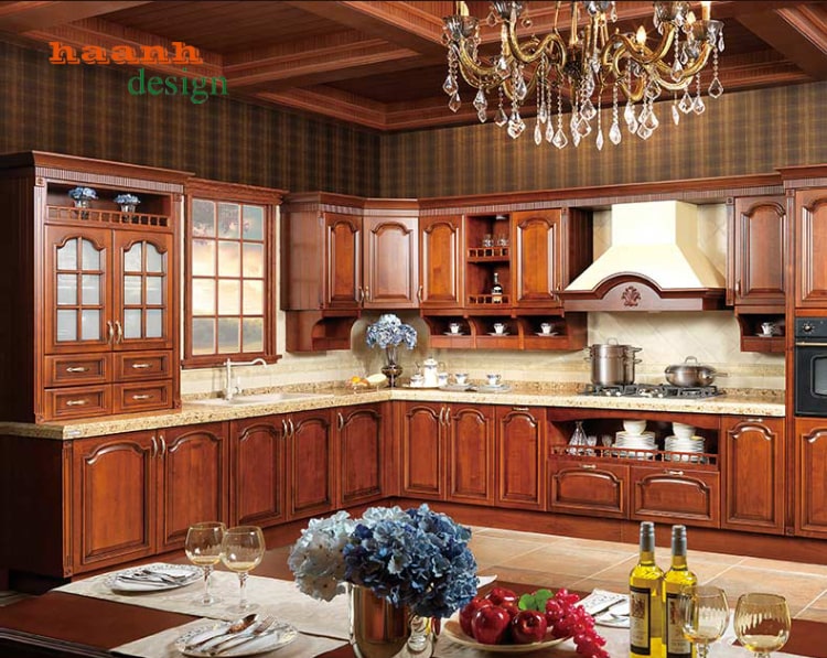 Tủ bếp gỗ tự nhiên