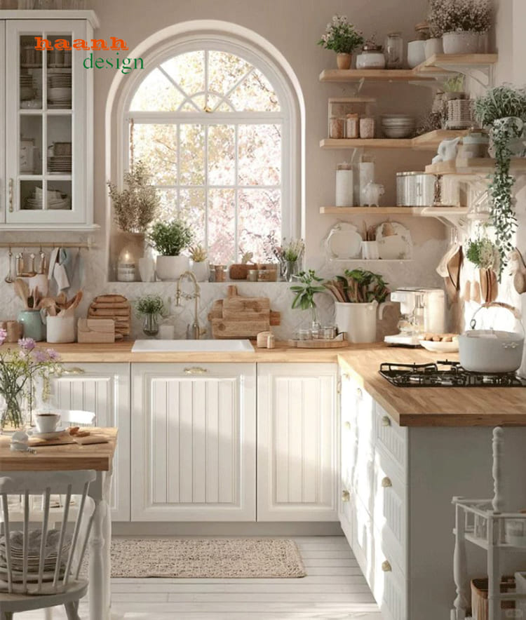 Tủ bếp gỗ tự nhi&ecirc;n