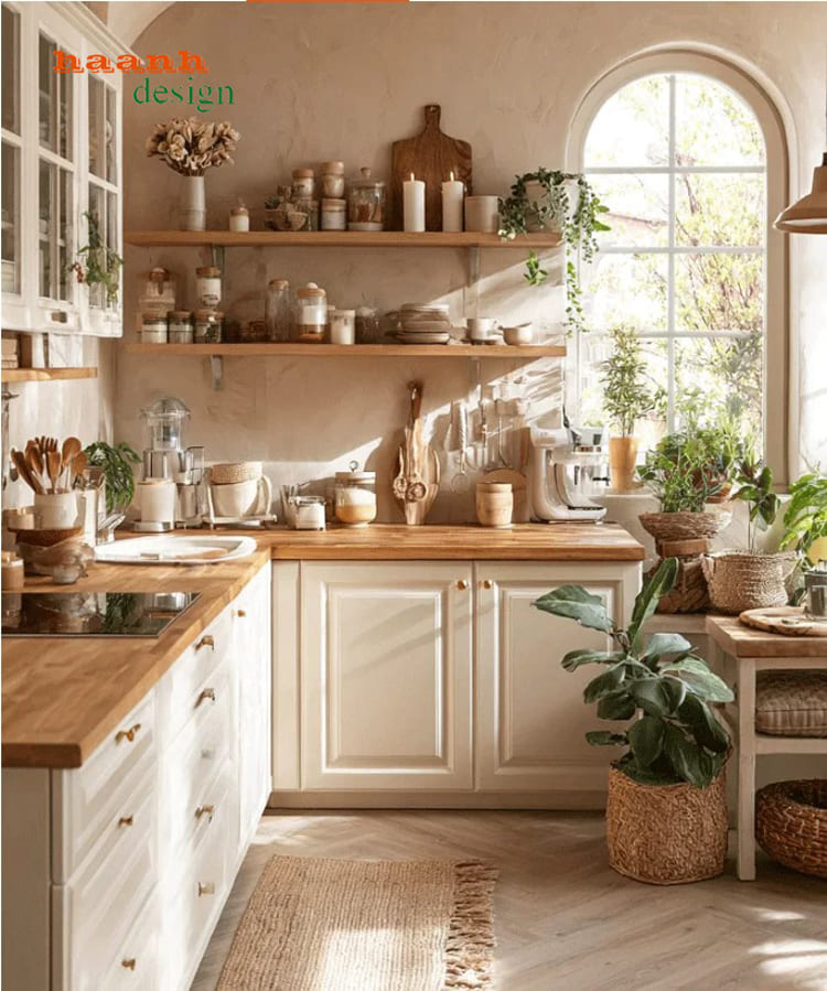 Tủ bếp gỗ tự nhi&ecirc;n