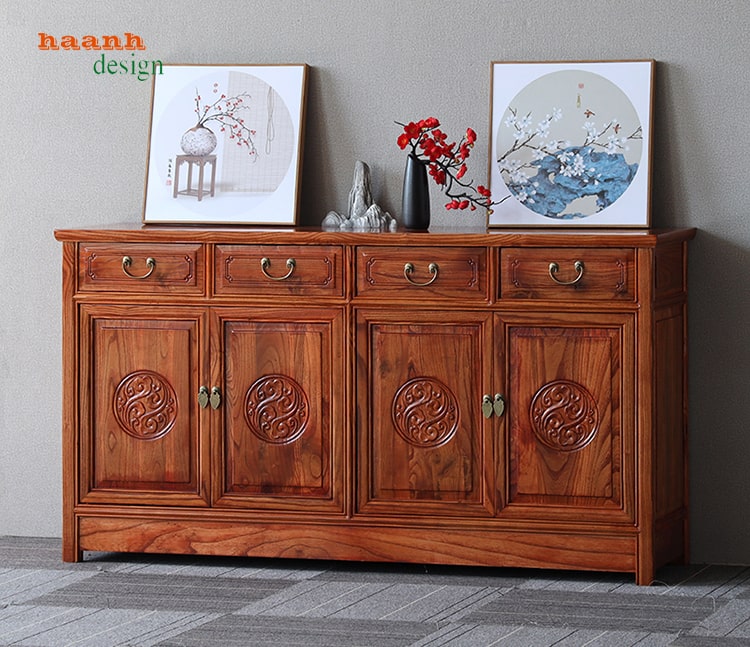Tủ giầy dép gỗ tự nhiên giả cổ