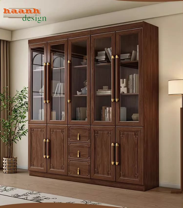 Tủ gỗ đựng hồ sơ gỗ tự nhi&ecirc;n cao cấp