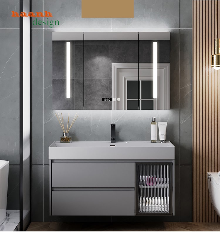 Tủ lavabo gỗ công nghiệp hiện đại TLV 001