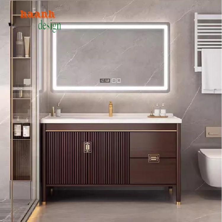 Tủ gỗ phòng tắm thiết kế theo yêu cầu, chuẩn thẩm mỹ-TLC 004