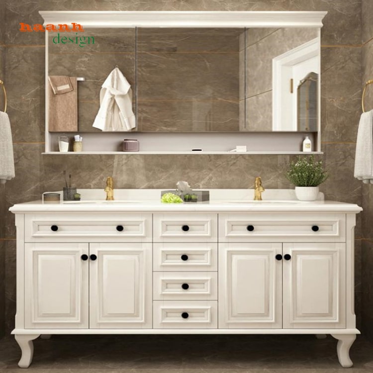 Tủ lavabo gỗ tự nhiên