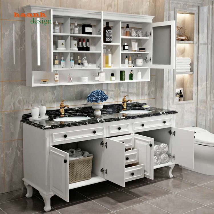 Tủ lavabo gỗ tự nhiên